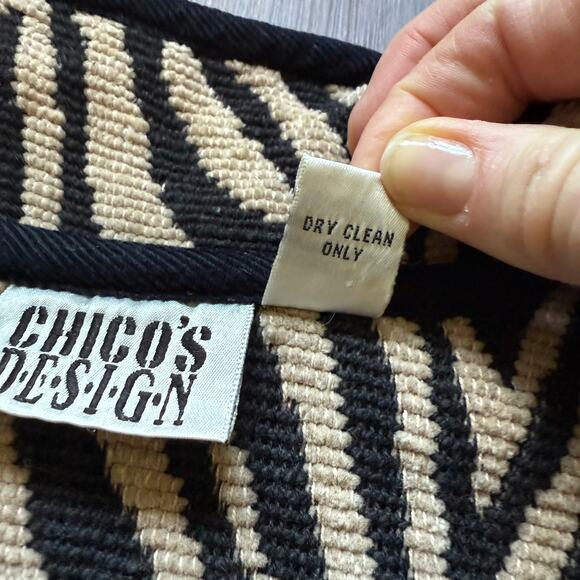 Chico’s Design Zebra Print Vest 100% Cotton Women’s Size 2 / L 12 Vintage - Picture 8 of 11